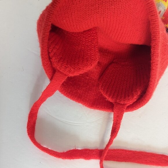 Vintage Choo Choo Train Knit Hat Pom Pom Red Model Toy - Picture 6 of 6